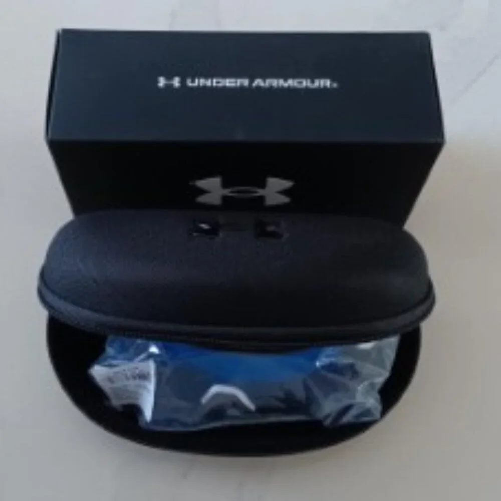 UNDER ARMOUR Sunglasses HALFTIME WWK White Frame Blue TUNED Lens with Case NEW